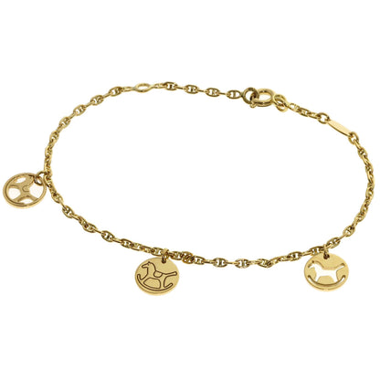 HERMES Dada Rocking Horse Bracelet K18 Yellow Gold Ladies [Used]