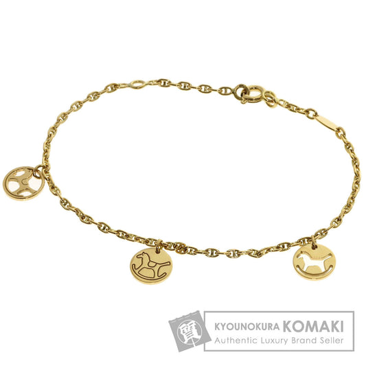 HERMES Dada Rocking Horse Bracelet K18 Yellow Gold Ladies [Used]