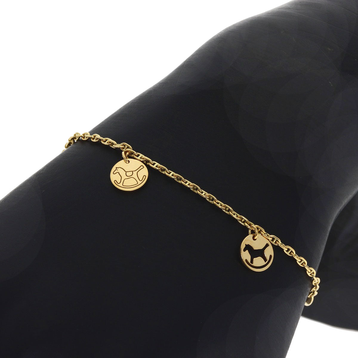 HERMES Dada Rocking Horse Bracelet K18 Yellow Gold Ladies [Used]