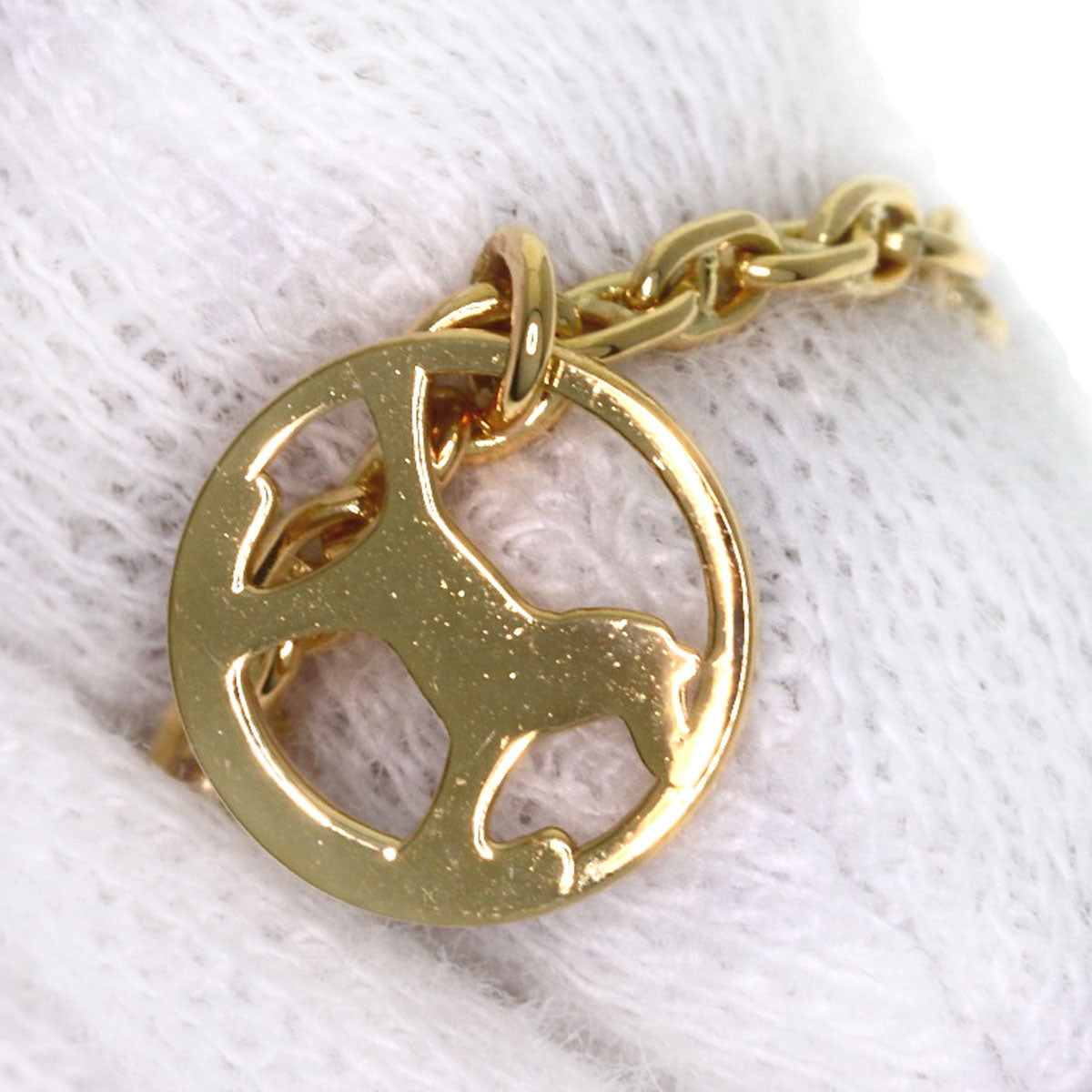 HERMES Dada Rocking Horse Bracelet K18 Yellow Gold Ladies [Used]