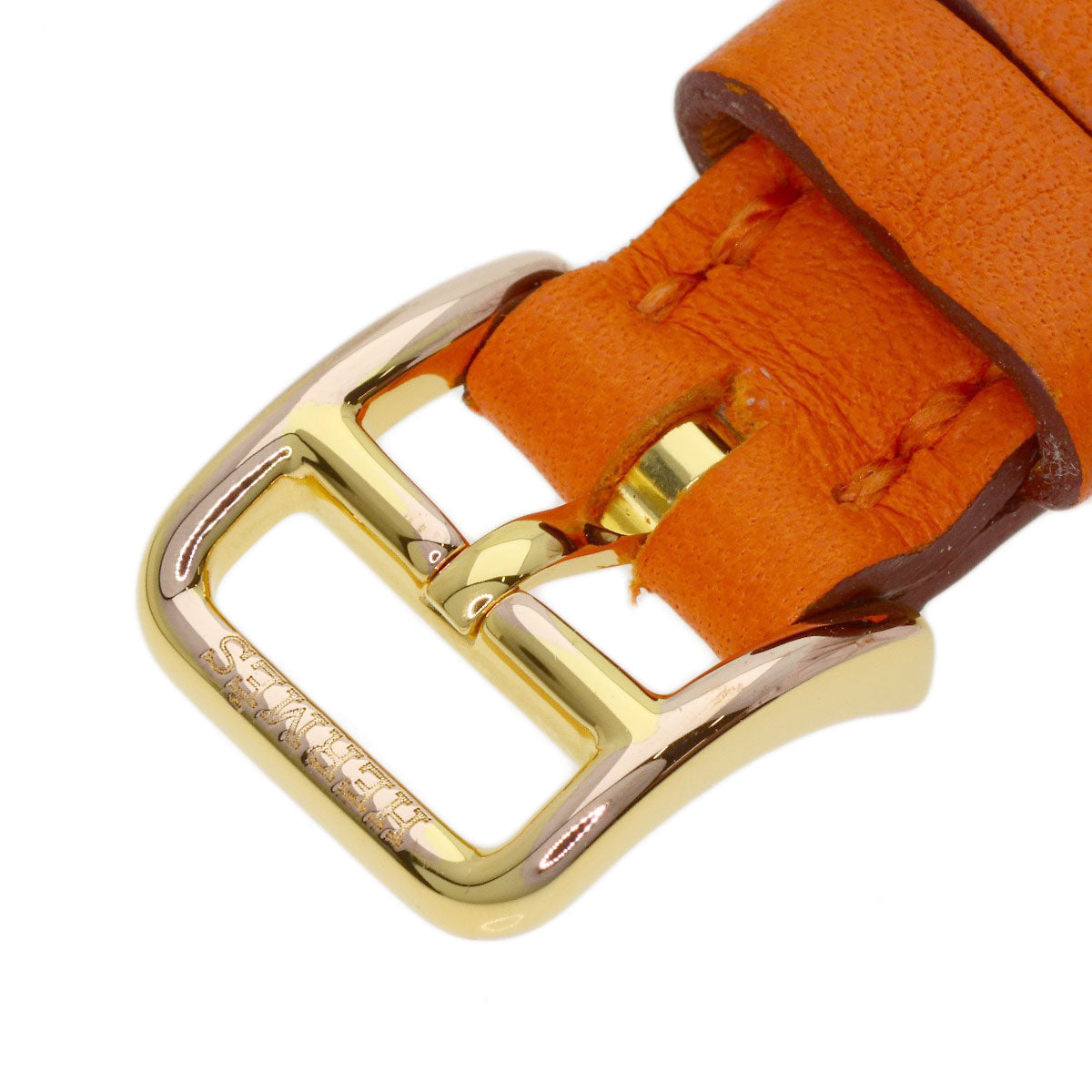 HERMES H Watch Mini Double Tour Watches HH1.101 Gold Plated/Leather Ladies