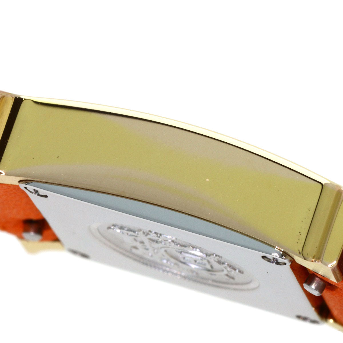 HERMES H Watch Mini Double Tour Watches HH1.101 Gold Plated/Leather Ladies