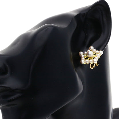 0.08ct Pearl Pearl Diamond Earring K18 Yellow Gold 7.8g　Ladies