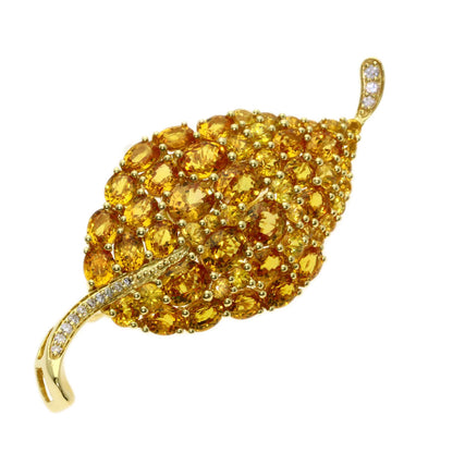 0.06ct Diamond Brooch K18 Yellow Gold 9.5g　Ladies