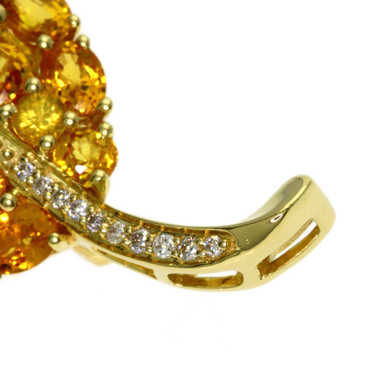 0.06ct Diamond Brooch K18 Yellow Gold 9.5g　Ladies