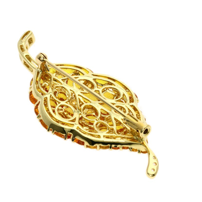 0.06ct Diamond Brooch K18 Yellow Gold 9.5g　Ladies