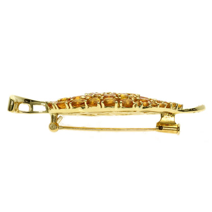 0.06ct Diamond Brooch K18 Yellow Gold 9.5g　Ladies