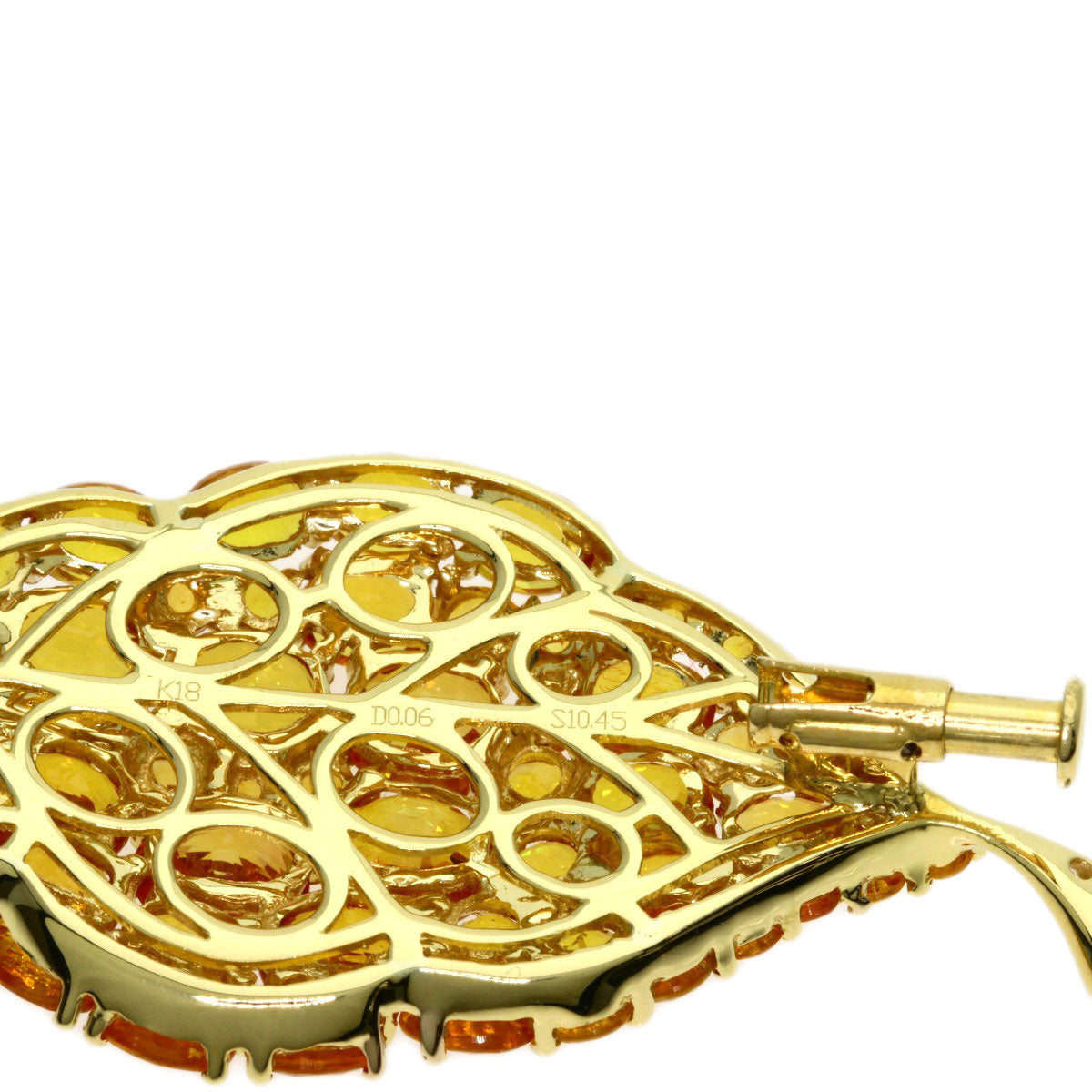 0.06ct Diamond Brooch K18 Yellow Gold 9.5g　Ladies