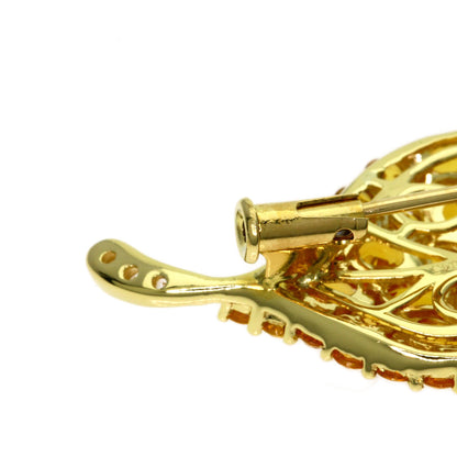0.06ct Diamond Brooch K18 Yellow Gold 9.5g　Ladies