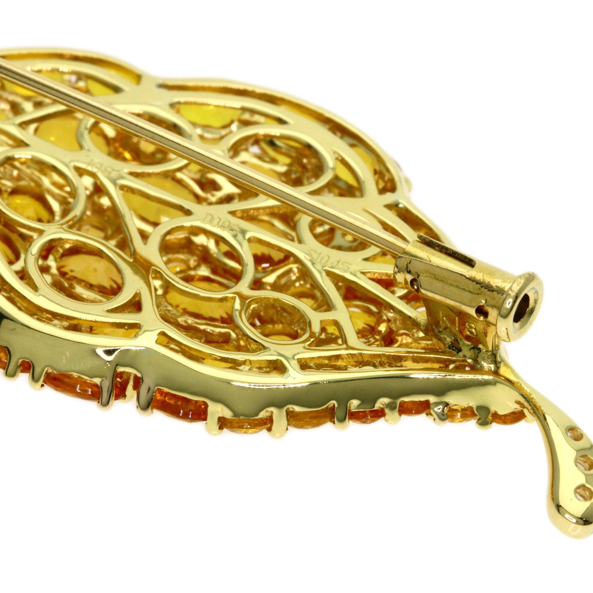 0.06ct Diamond Brooch K18 Yellow Gold 9.5g　Ladies