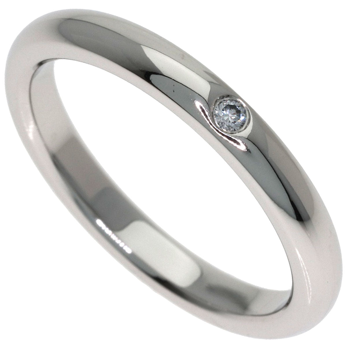 TIFFANY&Co. Band ring with 1 diamond Ring Platinum PT950 Ladies [Used]