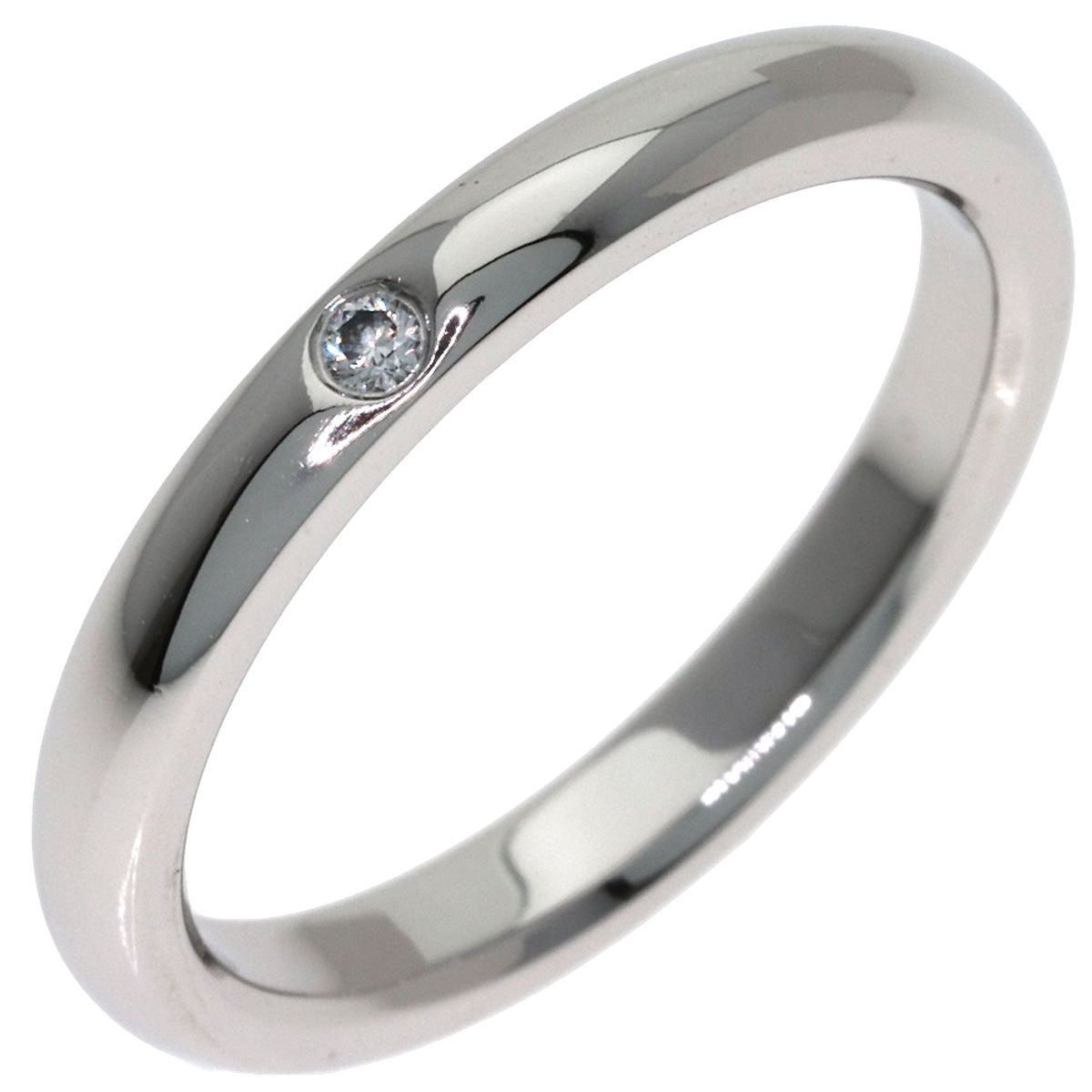 TIFFANY&Co. Band ring with 1 diamond Ring Platinum PT950 Ladies [Used]