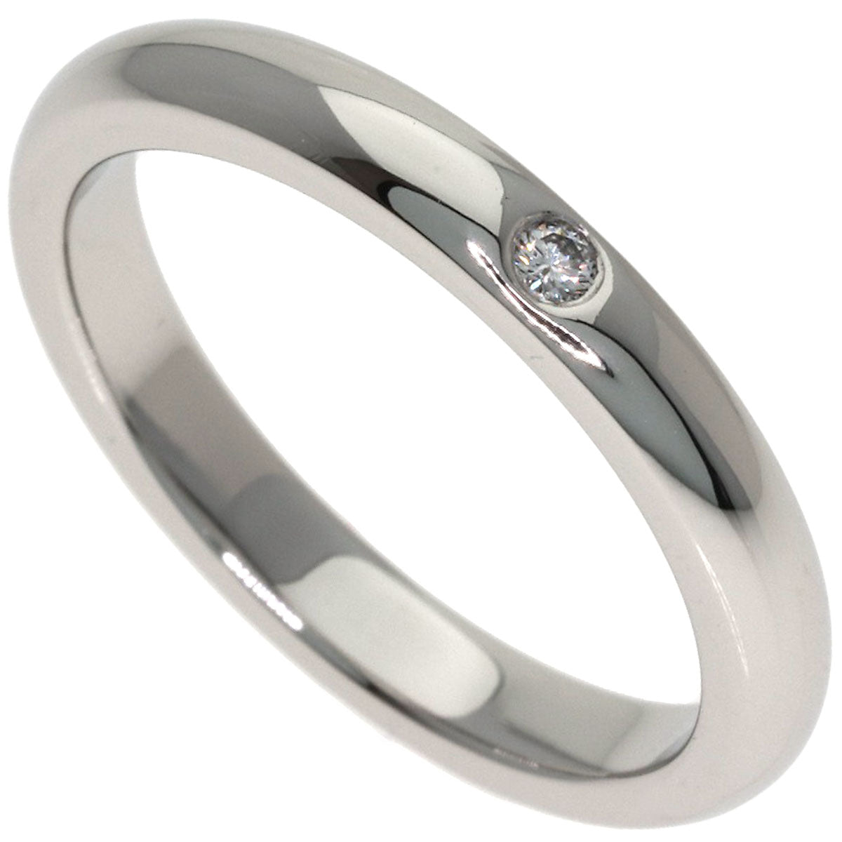 TIFFANY&Co. Stacking band 1P Diamond Ring Platinum PT950 Ladies [Used]