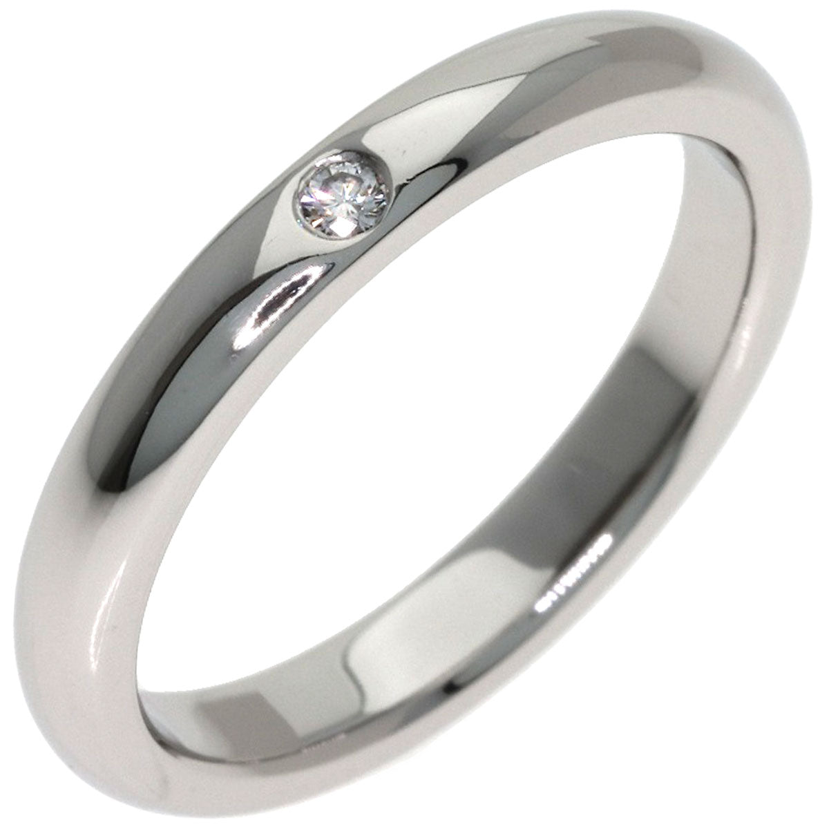 TIFFANY&Co. Stacking band 1P Diamond Ring Platinum PT950 Ladies [Used]