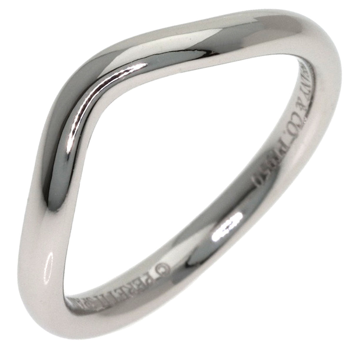TIFFANY&Co. Curved band Ring Platinum PT950 Ladies [Used]