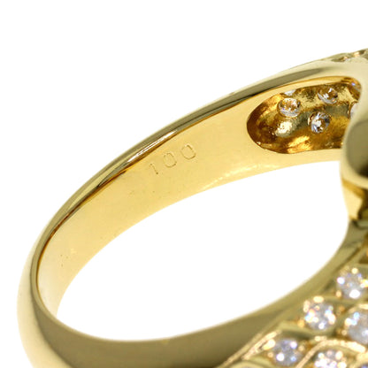 1ct GoldPearl Pearl Diamond Ring K18 Yellow Gold 10g　Ladies