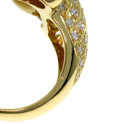 1ct GoldPearl Pearl Diamond Ring K18 Yellow Gold 10g　Ladies