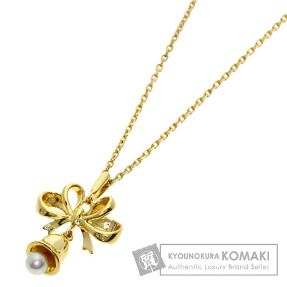MIKIMOTO Bell Ribbon Motif Pearl Pearl Necklace K18 Yellow Gold Ladies [Used]