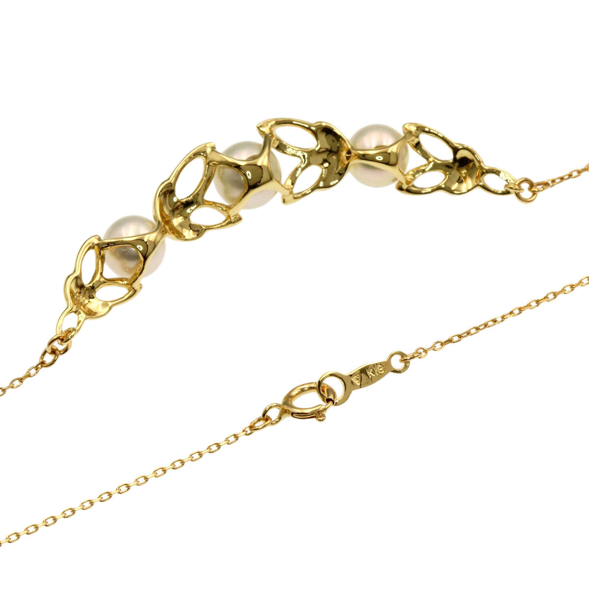 Reef Pearl Pearl Necklace K18 Yellow Gold 4.6g　Ladies