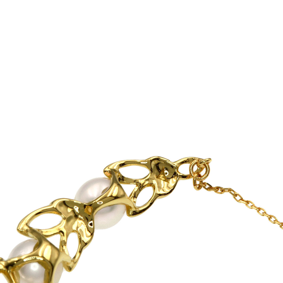 Reef Pearl Pearl Necklace K18 Yellow Gold 4.6g　Ladies