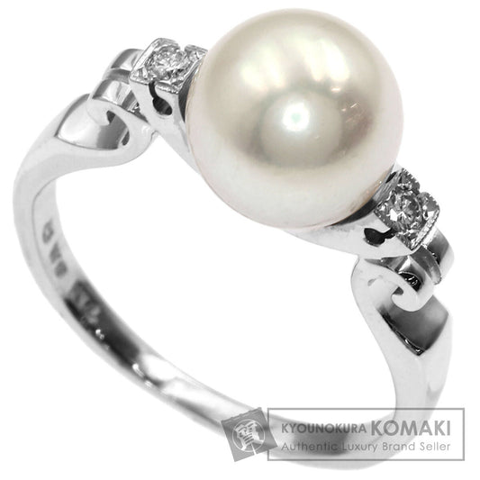 MIKIMOTO Pearl Pearl Diamond Ring K14 White Gold Ladies [Used]