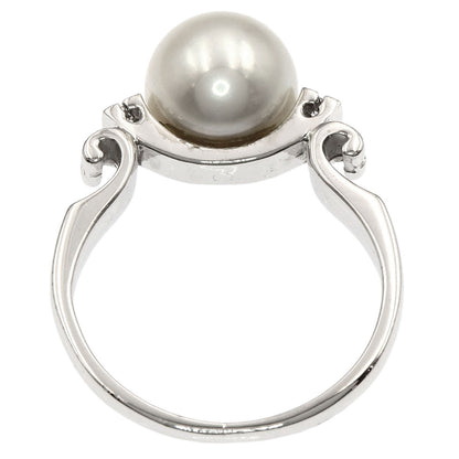 MIKIMOTO Pearl Pearl Diamond Ring K14 White Gold Ladies [Used]