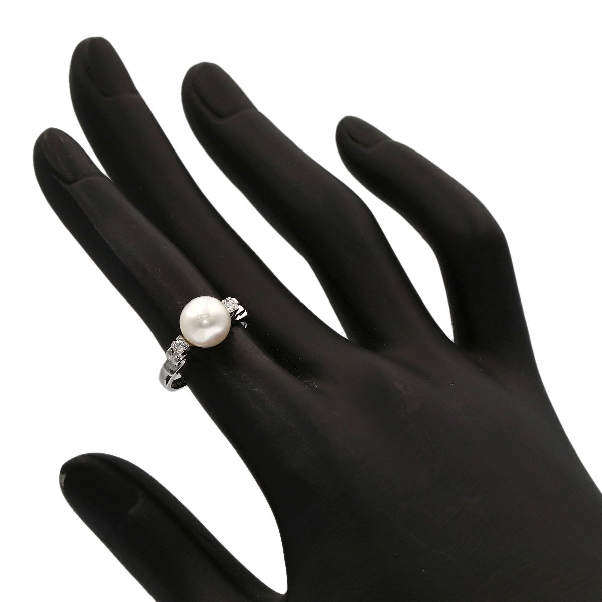 MIKIMOTO Pearl Pearl Diamond Ring K14 White Gold Ladies [Used]
