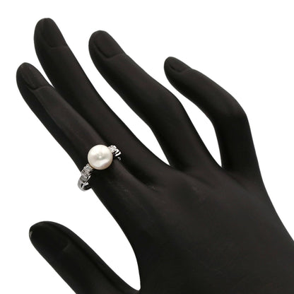 MIKIMOTO Pearl Pearl Diamond Ring K14 White Gold Ladies [Used]