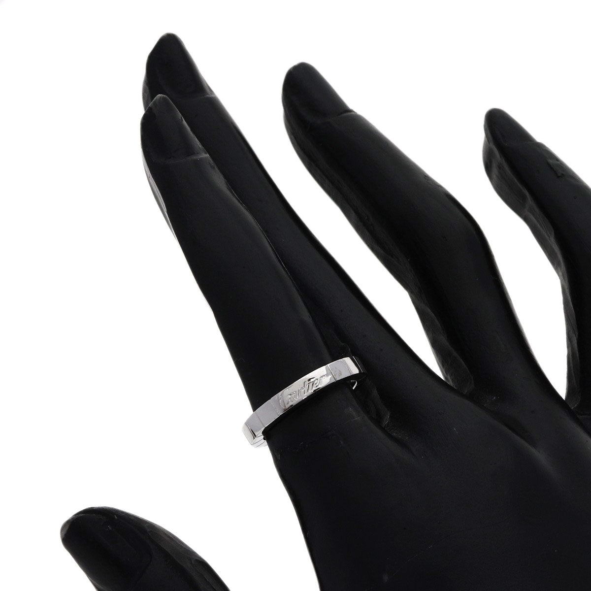CARTIER Laniere # 48 Ring K18 White Gold Ladies [Used]
