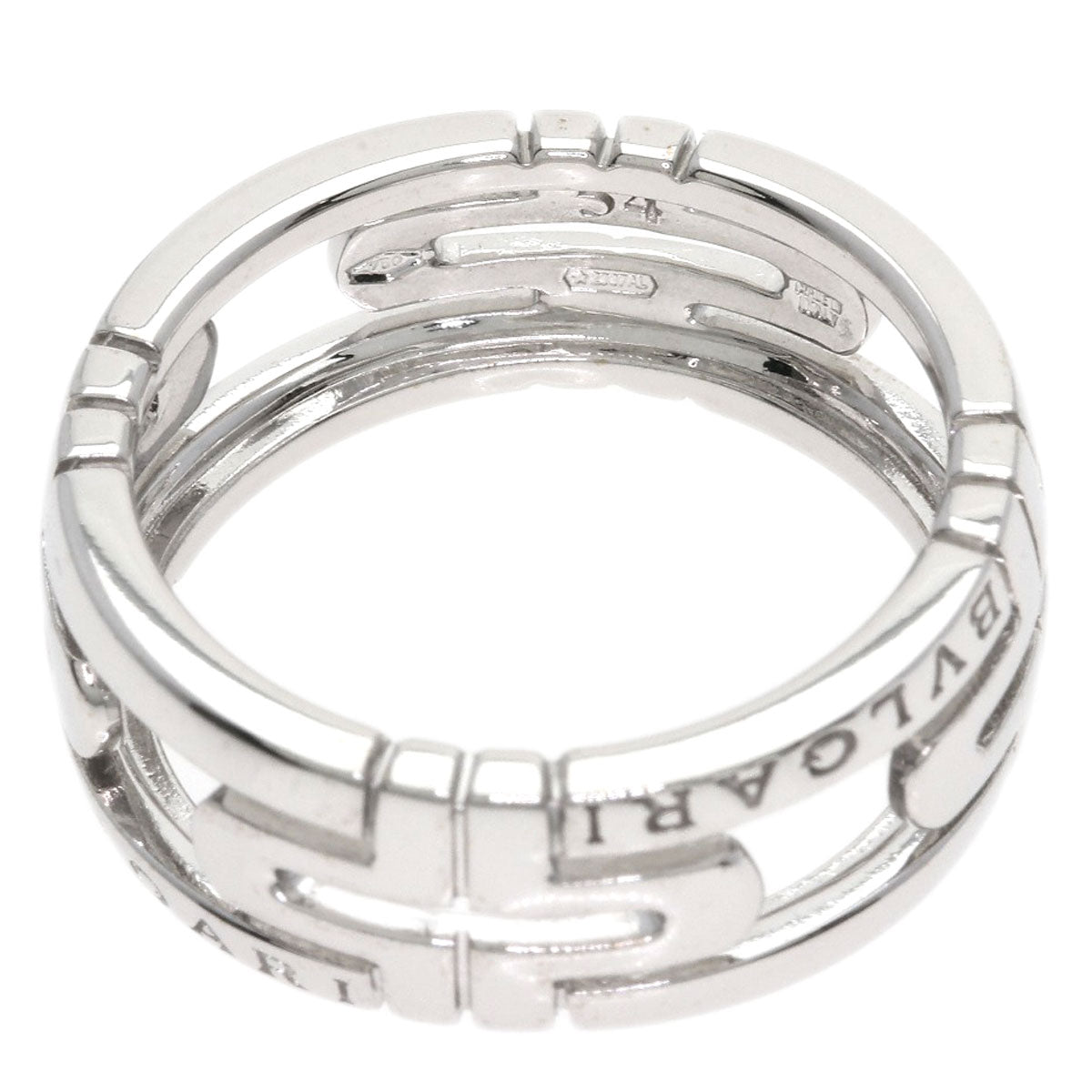 BVLGARI Open Parentesi #54 Ring K18 White Gold Ladies [Used]