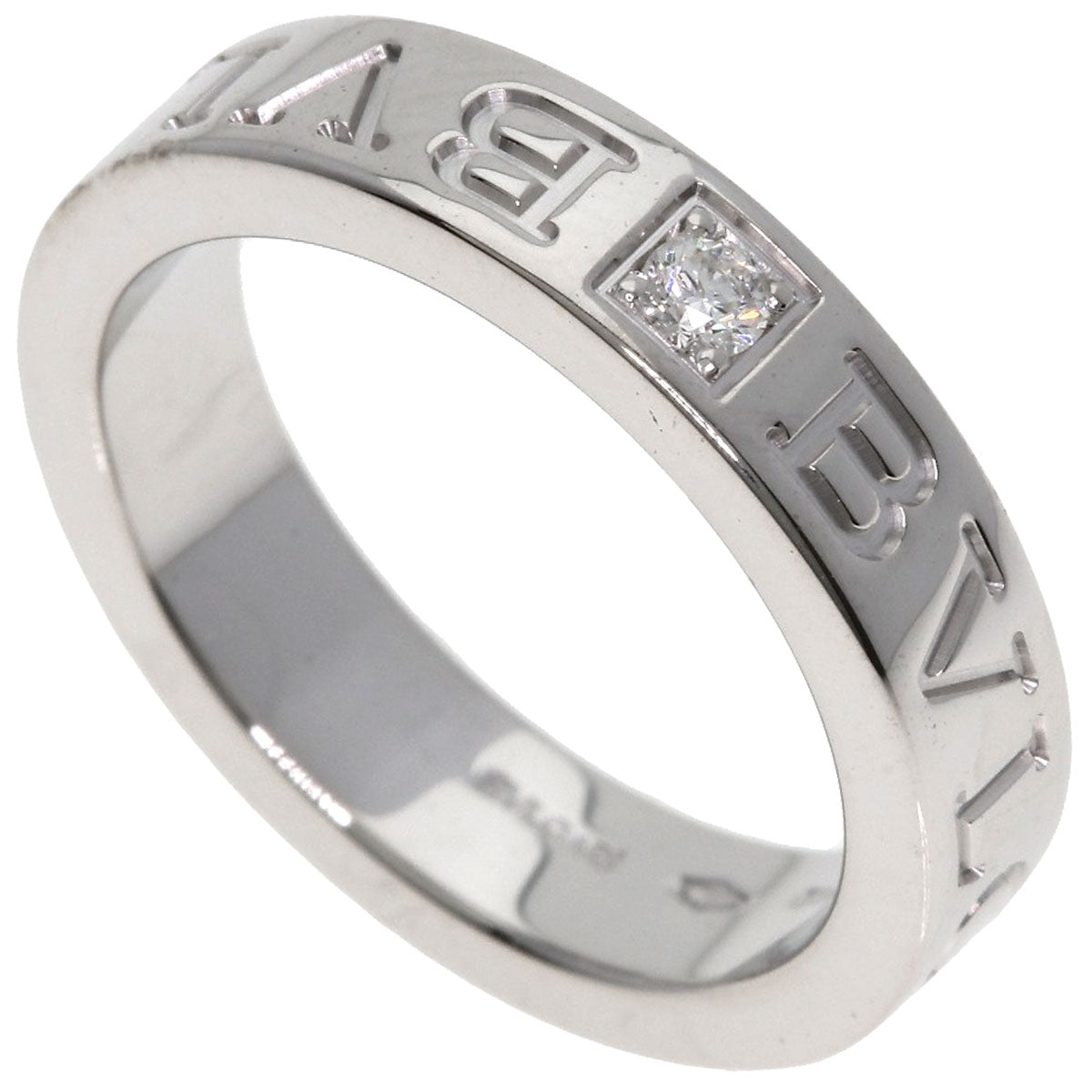 BVLGARI Double logo Diamond Ring K18 White Gold Ladies [Used]