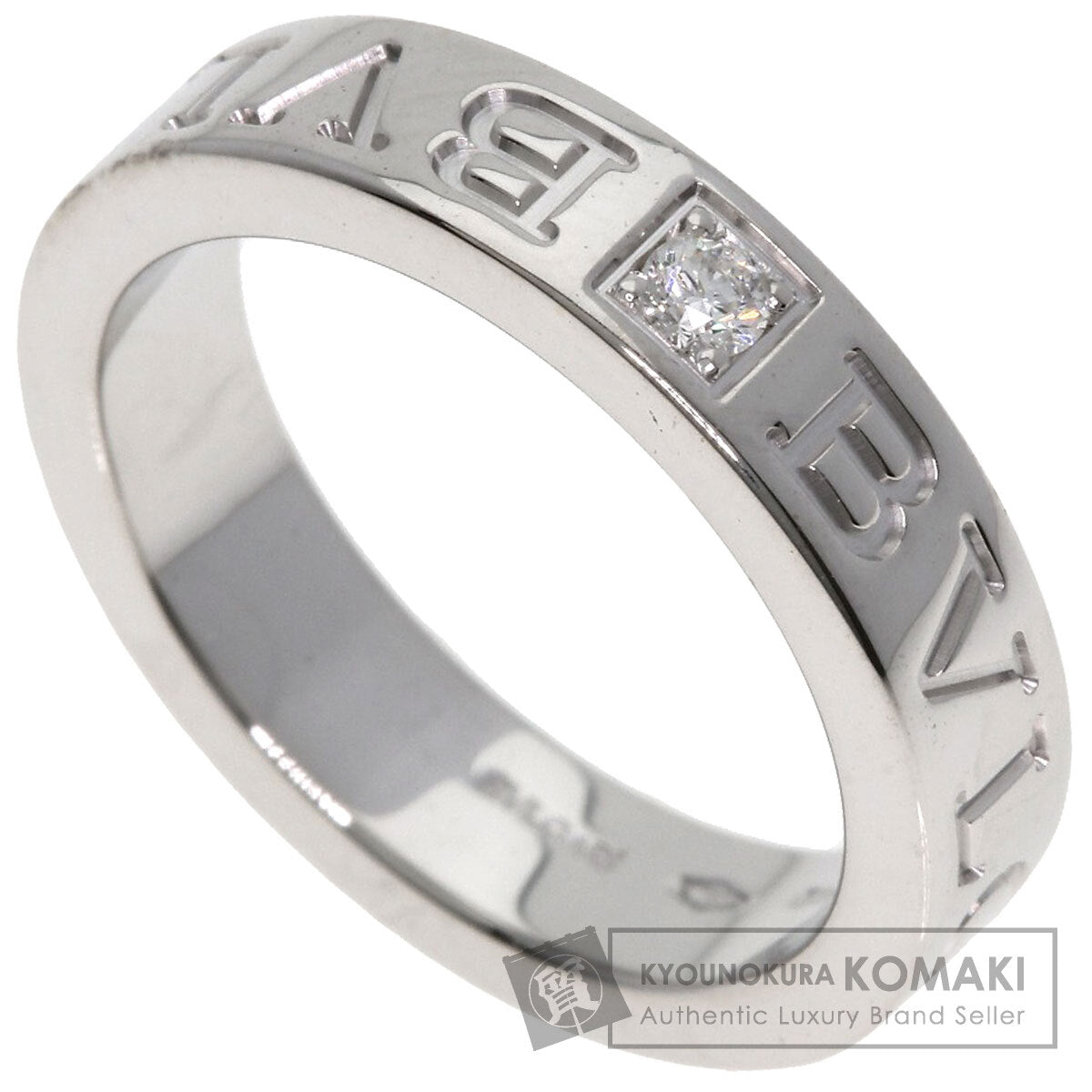 BVLGARI Double logo Diamond Ring K18 White Gold Ladies [Used]