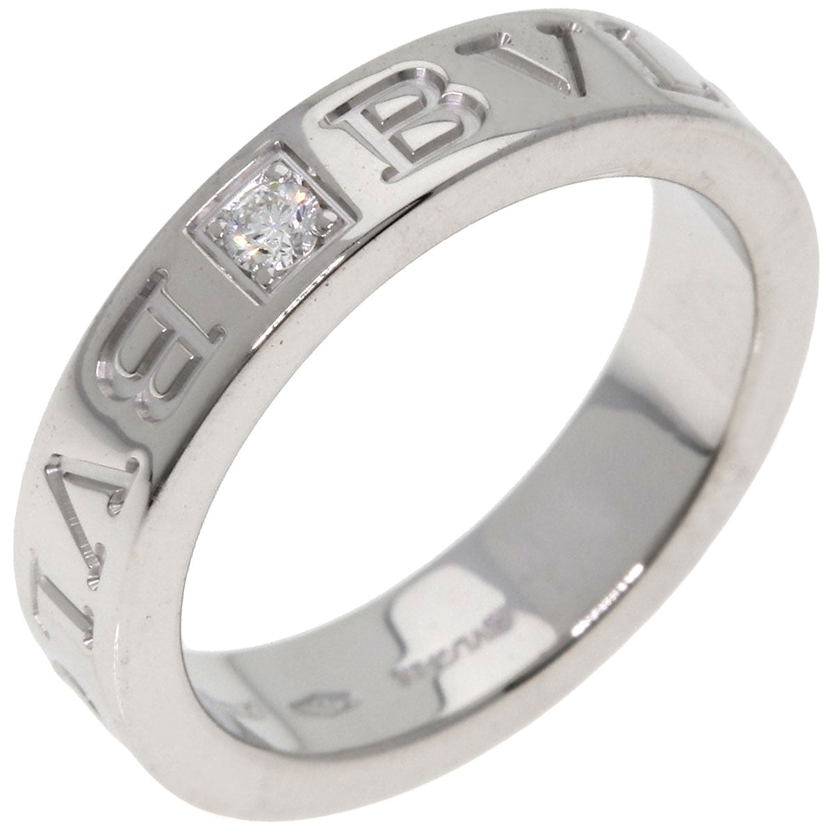 BVLGARI Double logo Diamond Ring K18 White Gold Ladies [Used]