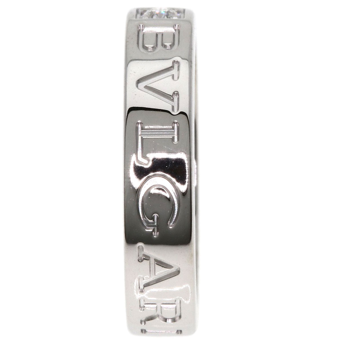 BVLGARI Double logo Diamond Ring K18 White Gold Ladies [Used]