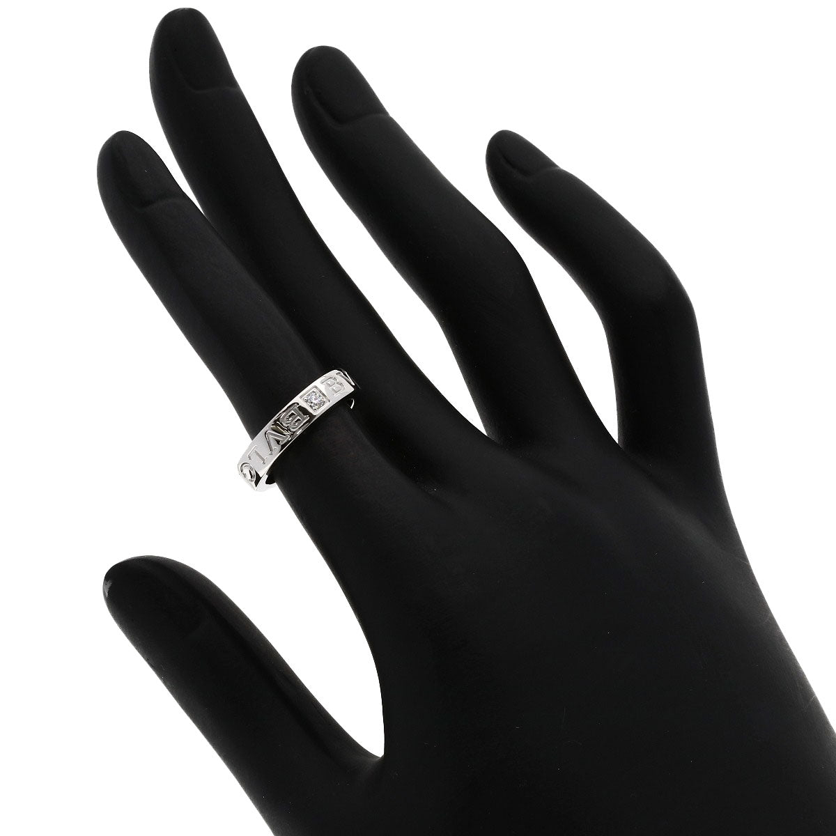 BVLGARI Double logo Diamond Ring K18 White Gold Ladies [Used]