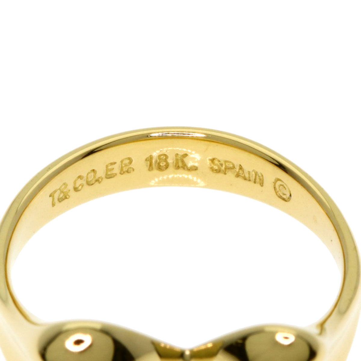 TIFFANY&Co. Ribbon motif Ring K18 Yellow Gold Ladies [Used]