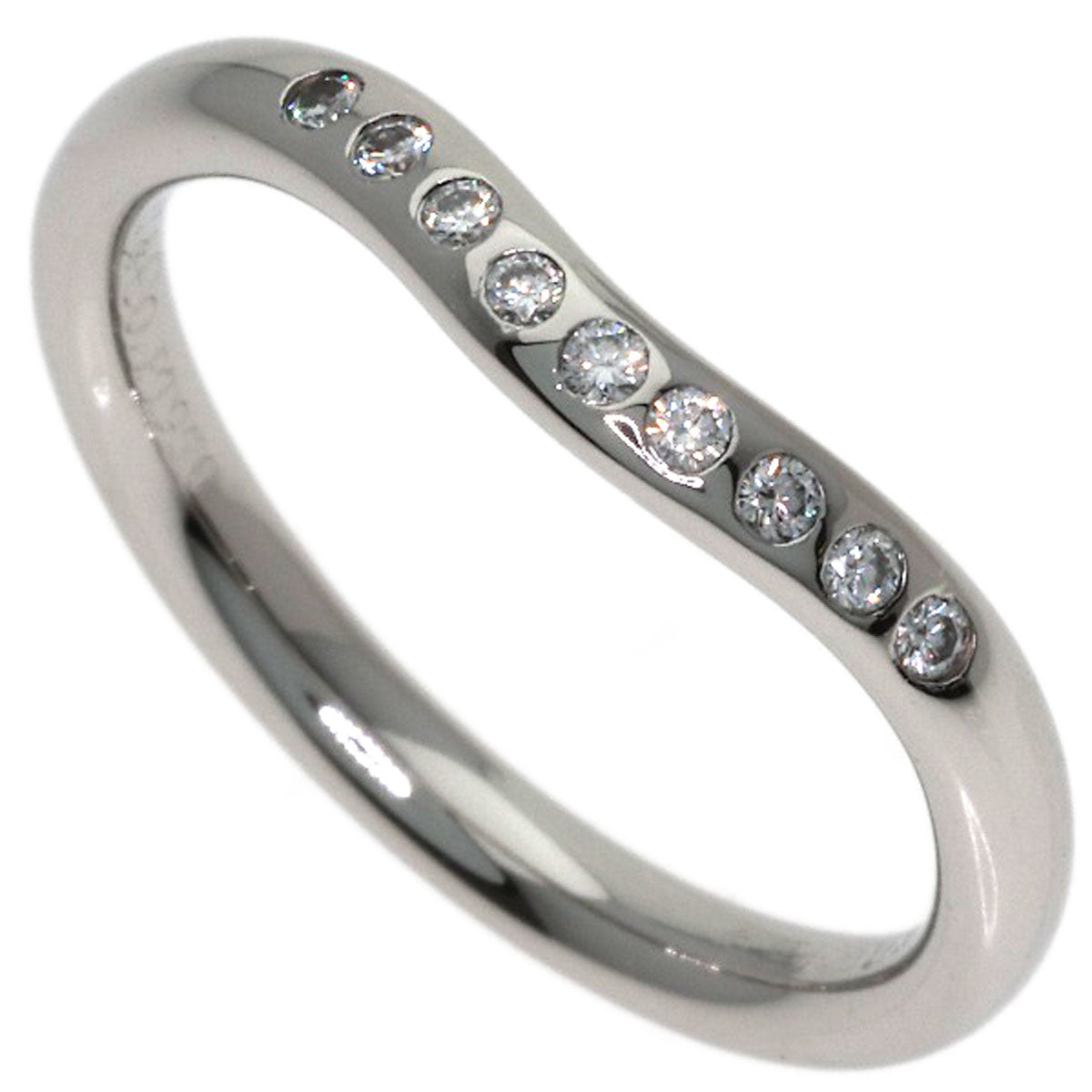 TIFFANY&Co. Curved Band Pave Diamond Ring Platinum PT950 Ladies [Used]