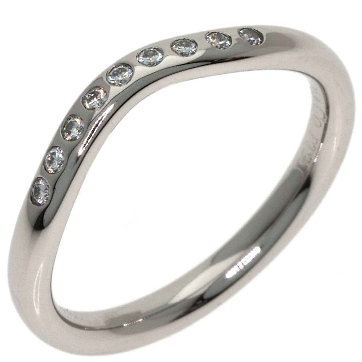 TIFFANY&Co. Curved Band Pave Diamond Ring Platinum PT950 Ladies [Used]