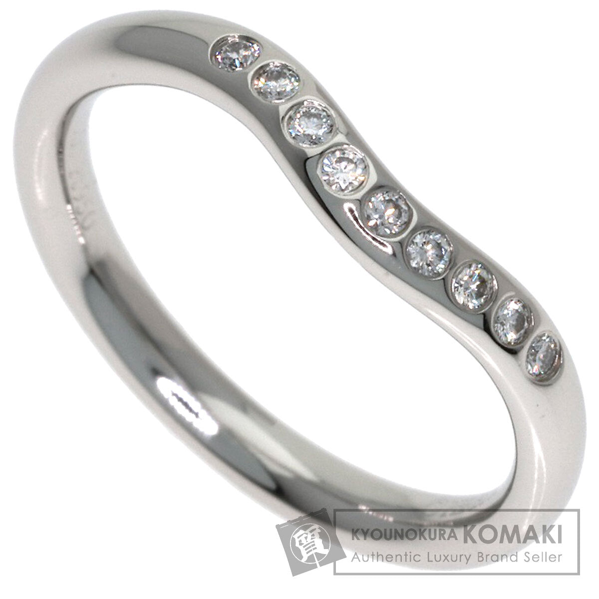 TIFFANY&Co. Curved band Diamond Ring Platinum PT950 Ladies [Used]