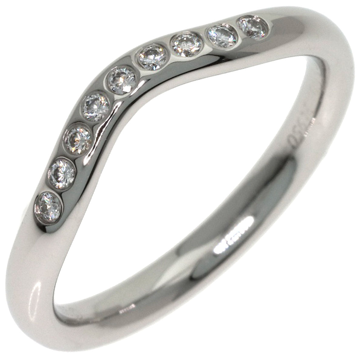TIFFANY&Co. Curved band Diamond Ring Platinum PT950 Ladies [Used]