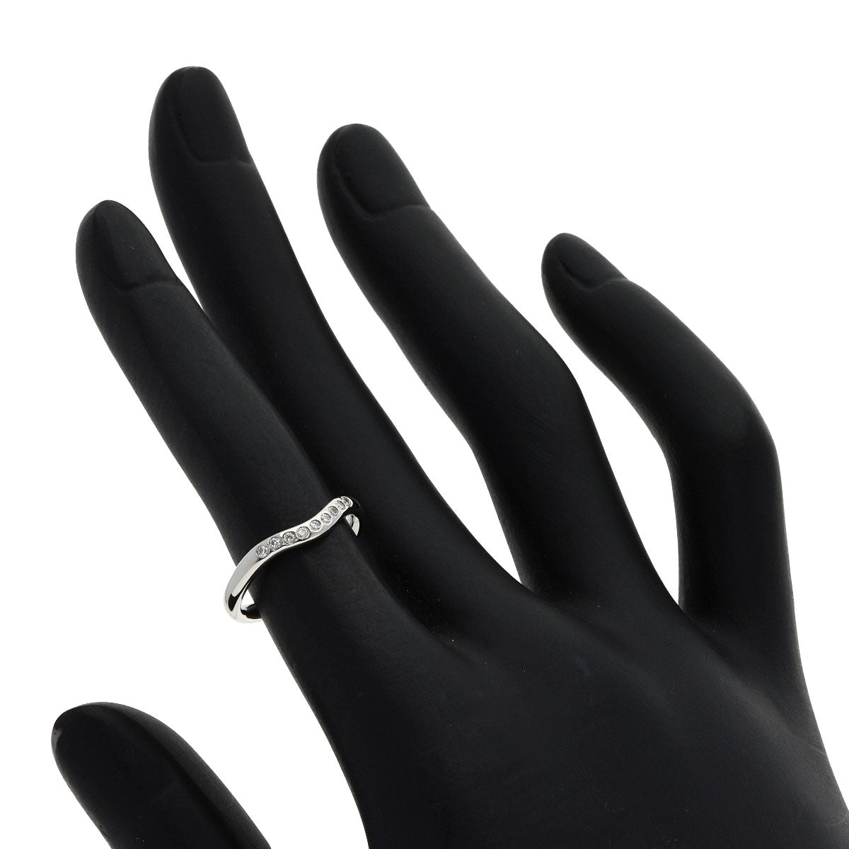 TIFFANY&Co. Curved band Diamond Ring Platinum PT950 Ladies [Used]