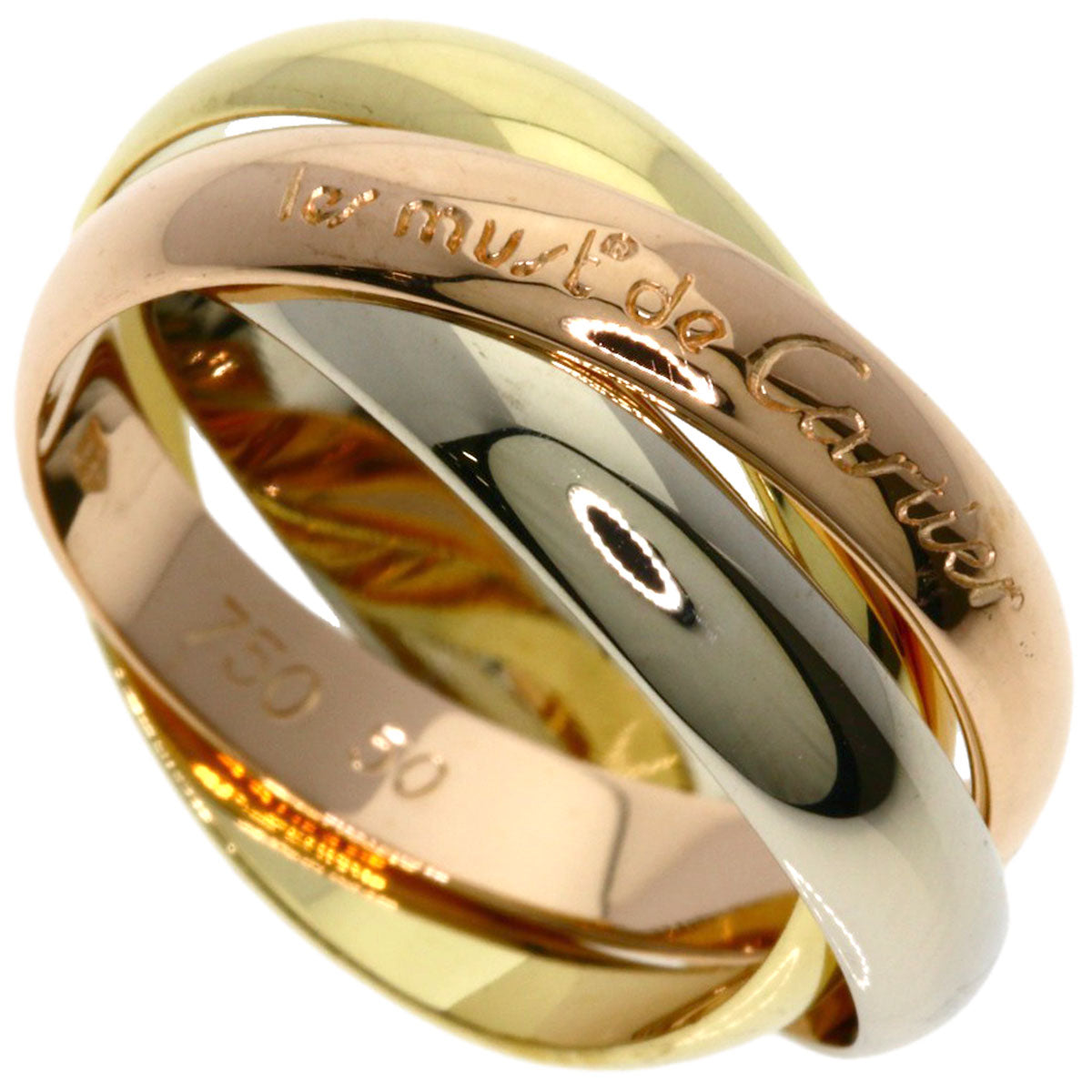 CARTIER Trinity 3 color # 50 Ring K18 Yellow Gold 18K Pink GoldLadies [Used]