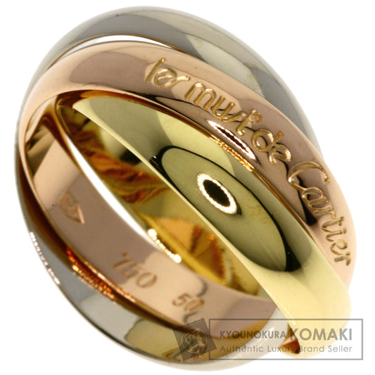 CARTIER Trinity 3 color # 50 Ring K18 Yellow Gold 18K Pink GoldLadies [Used]