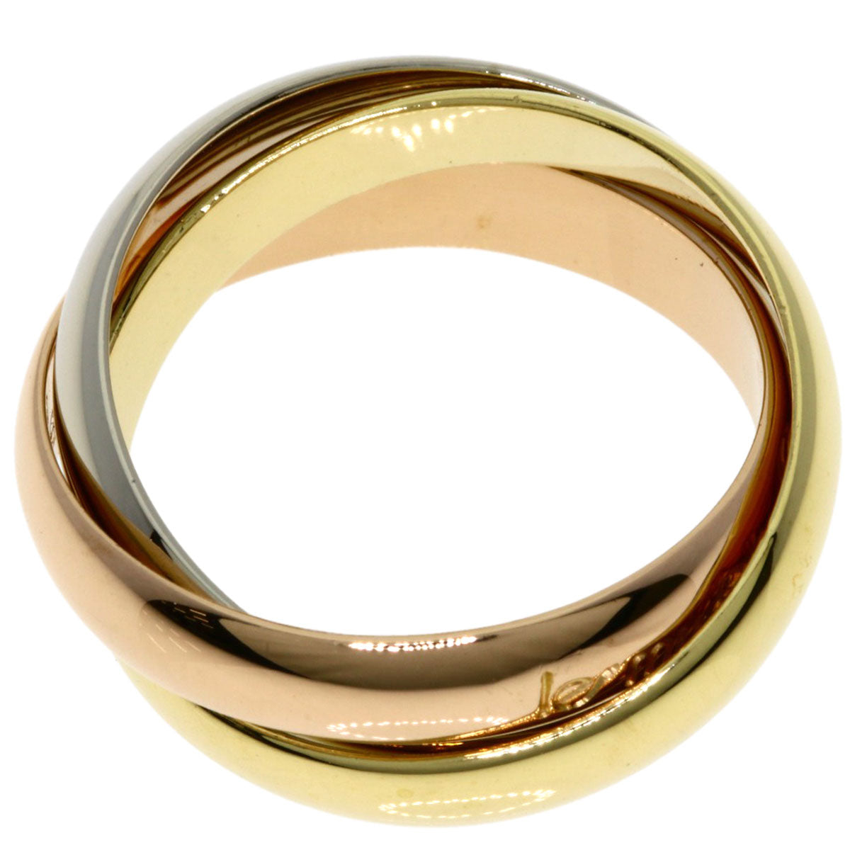CARTIER Trinity 3 color # 50 Ring K18 Yellow Gold 18K Pink GoldLadies [Used]