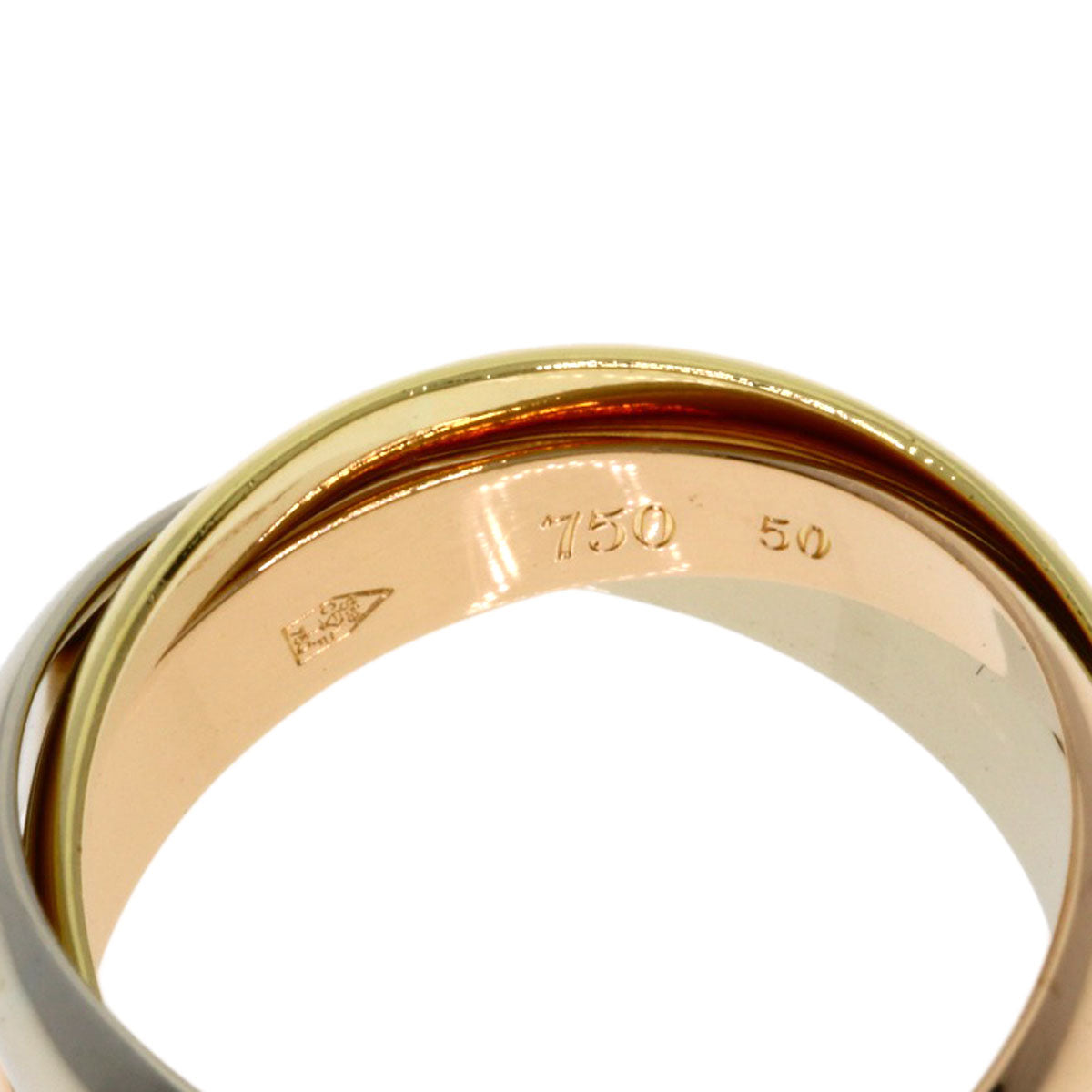 CARTIER Trinity 3 color # 50 Ring K18 Yellow Gold 18K Pink GoldLadies [Used]