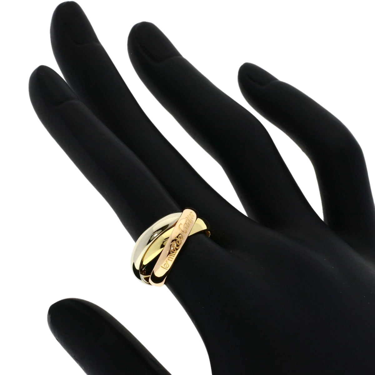 CARTIER Trinity 3 color # 50 Ring K18 Yellow Gold 18K Pink GoldLadies [Used]