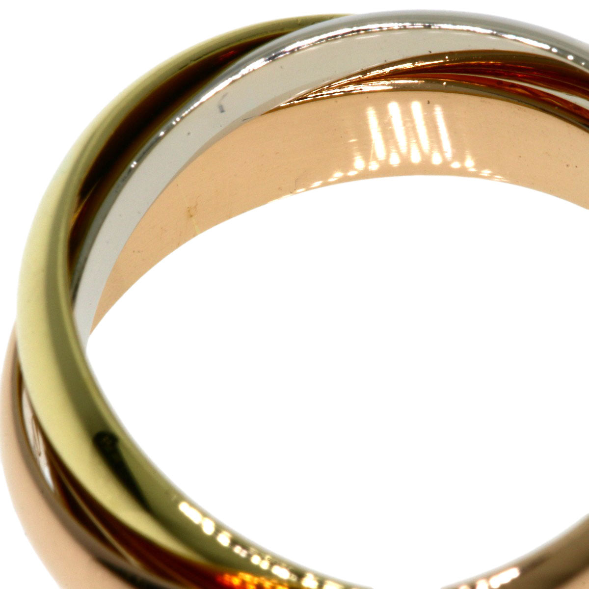 CARTIER Trinity 3 color # 50 Ring K18 Yellow Gold 18K Pink GoldLadies [Used]