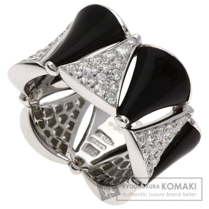 BVLGARI Diva Dream Diamond Onyx #53 Ring K18 White Gold Ladies [Used]