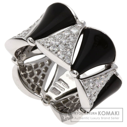 BVLGARI Diva Dream Diamond Onyx #53 Ring K18 White Gold Ladies [Used]