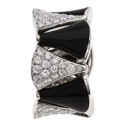 BVLGARI Diva Dream Diamond Onyx #53 Ring K18 White Gold Ladies [Used]